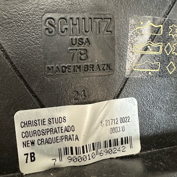 NWT Schutz Christie Silp On Studded Silver Shoes - Picture 7 of 8